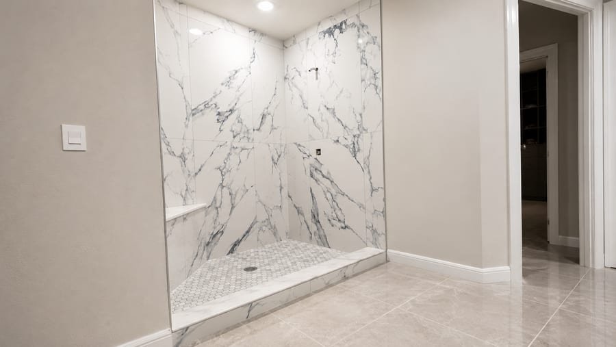 Luxury marble shower tile installation Sarasota FL